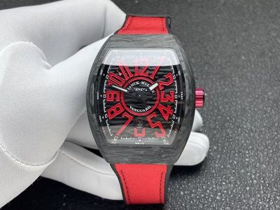 AB Factory Franck Muller Watch Bands Vanguard V45  Carbon Fiber Case Red Arabic Replica Watch